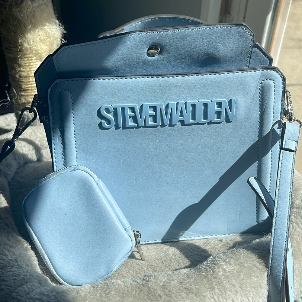 Light blue Steve Madden tote with coin purse